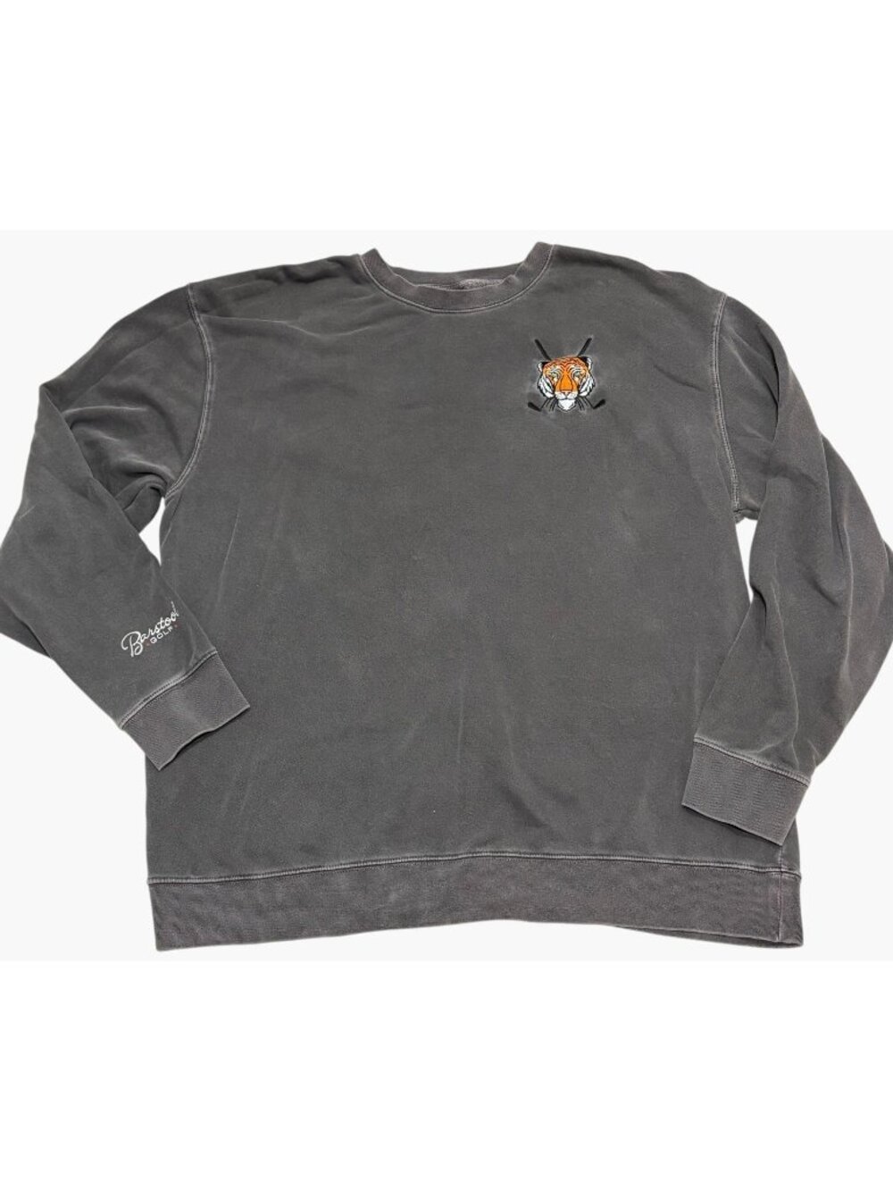 Barstool Golf Tiger Swing Gray Crew Neck Long Sleeve Pullover Sweatshirt XXL